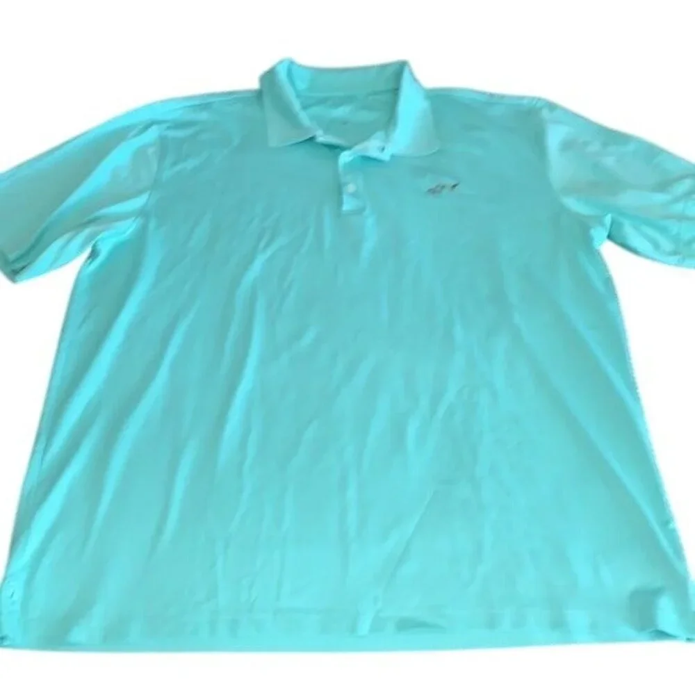 Greg Norman Mens Aqua Blue Polo Shirt Size XXL Short Sleeve Golf Embroidered Sha - Picture 1 of 5